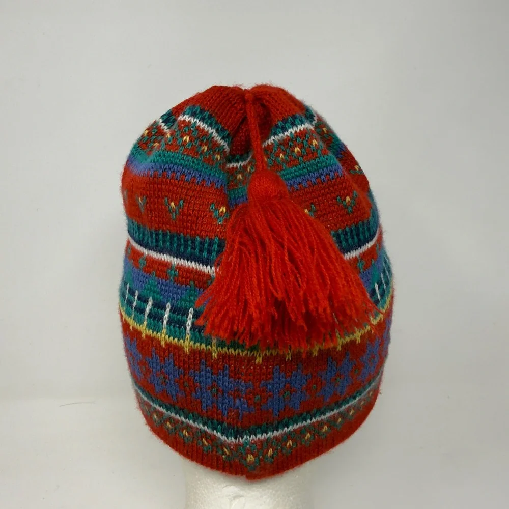 Vintage Swix Wool Blend Swedish Ski Nordic Hat w Tassel 50% Wool 50% Acrylic EUC